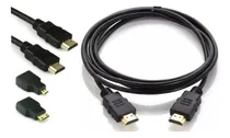 Comprar Cable Hdmi A Hdmi 1.5mts. Mas Adaptador Micro Y Mini Hdmi