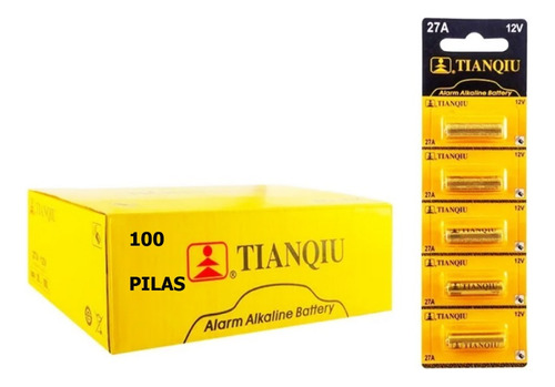 100 Pilas 27a Tianqiu 12v Alarmas Controles Porton Sensores