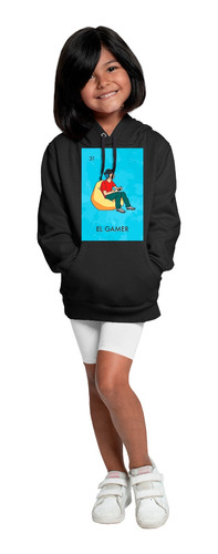 Sudadera Negra Infantil Original De Carta De Loteria El Game