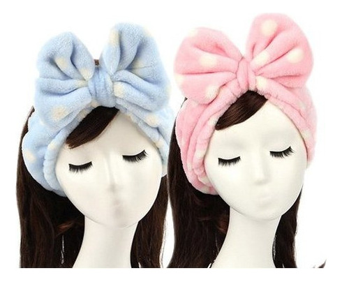2 Pcs Sweet Super Soft Caroset Wash Cosmetic Headband (lunar