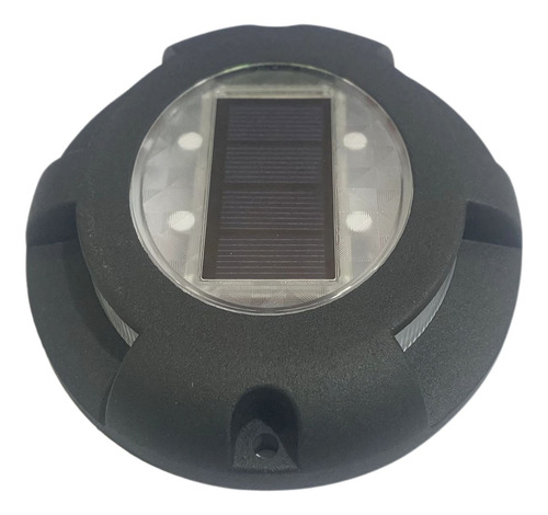 Luz Led Solar 8 Led Señalización Vial Exterior Piso Camino Estructura Negro