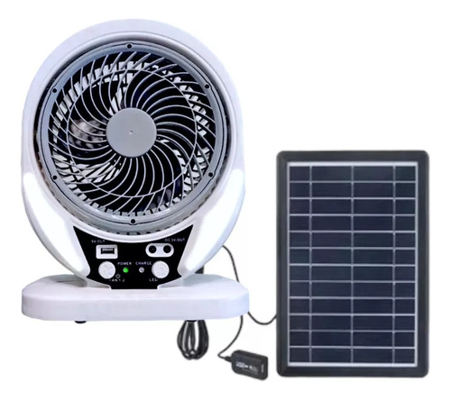 Ventilador Portátil Recargable Panel Solar Incluye Ampolleta