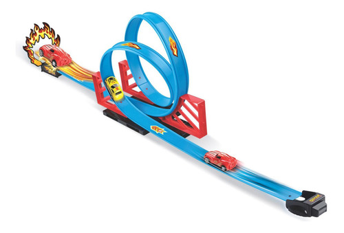 Pista De Carrinho Duplo Looping Veloz Movido A Fricção