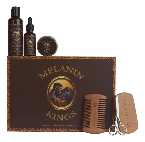 Melanin Kings Kit De Aseo De Barba Para Hombres - Fórmulas C