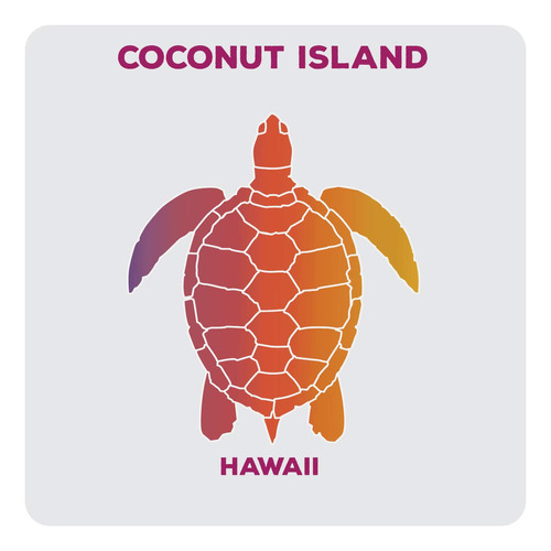 4 Posavaso Acrilico Diseño Tortuga Recuerdo Hawaii Isla Coco