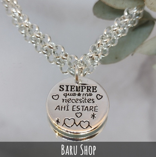 Imagen 2 de 9 de Pulsera Acero Blanco Con Frase Siempre Que Me Necesites
