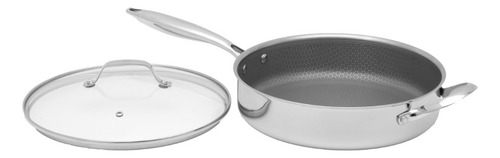 Frigideira Inox E Tampa 28 Cm Coleção Isa Scherer Mimo Style Cor Prateado