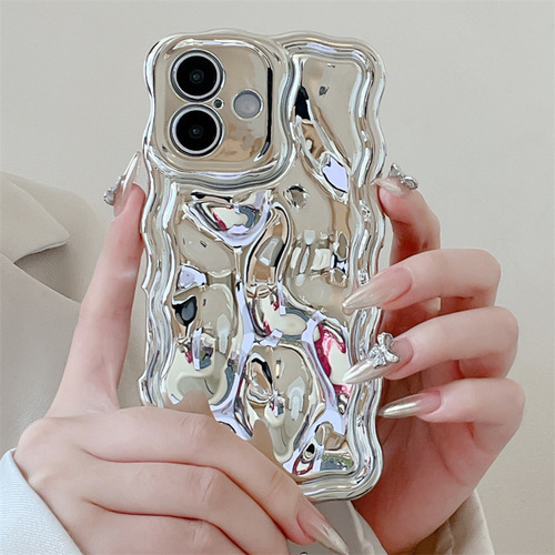 Funda Para iPhone, Lujosa, Chapada En 3d, Textura Ondulada, Suave Y Lisa, Coche