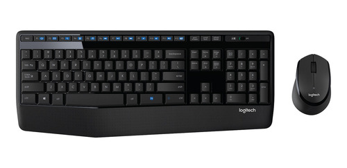 Imagen 1 de 12 de Kit de teclado y mouse inalámbrico Logitech MK345 Español Latinoamérica de color negro