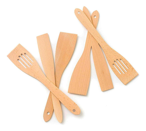 Kitchen - Juego De Espátulas De Madera De 6 Piezas, Espátula