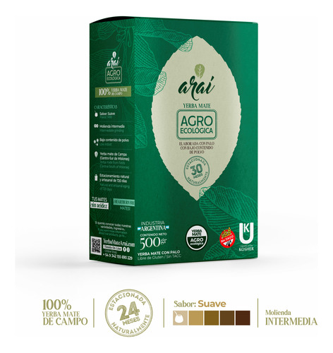 Yerba Mate Araí Agroecológica 500grs
