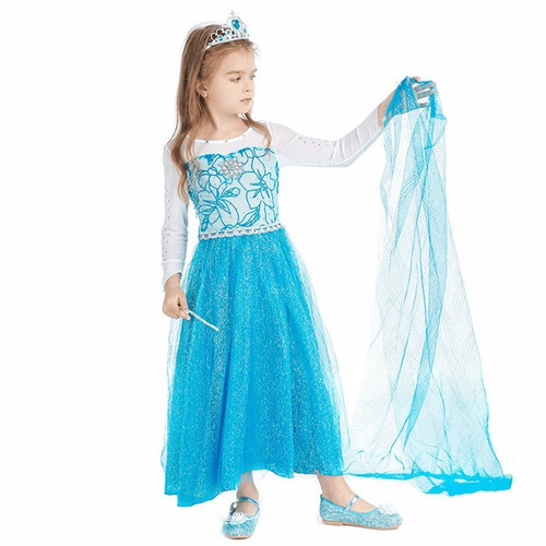 Disfraz Talla 90 Cm Para Niñas De Reina Elsa Halloween