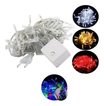 Comprar Cordão Pisca Led Colorido Enfeites Natal Decoração Cor Das Luzes Colorido Com Fio Transparente 1003 110v