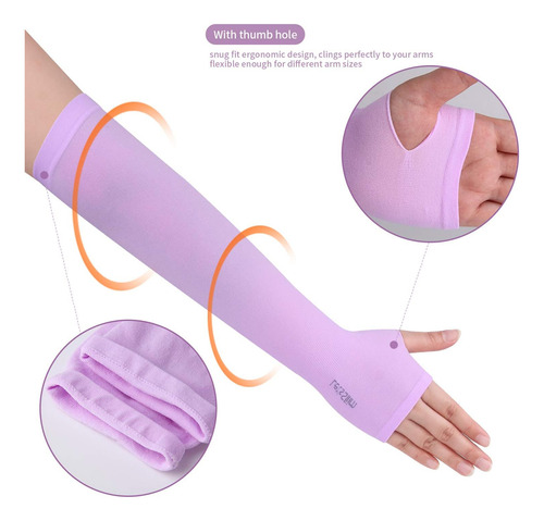 12 Pares De Mangas De Protección Solar Uv Brazos Refri...