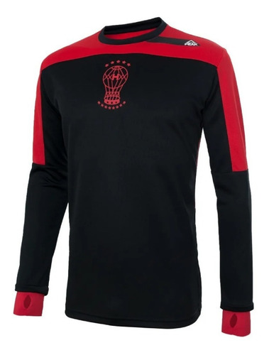 Imagen 1 de 4 de Buzo Huracán Entrenamiento Fútbol 2021 Negro Rojo Peak Sport