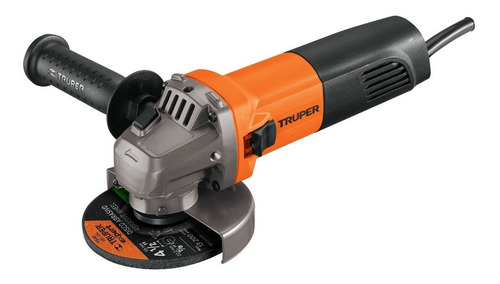 Esmeriladora angular Truper Profesional ESMA-4-1/2A9 de 60 Hz color naranja 800 W 127 V + accesorios