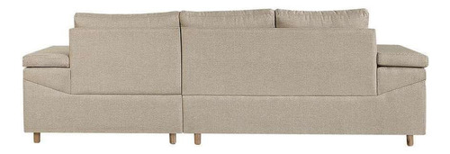 Sofá 4 Lugares Clássico Com Chaise Direito E Entrada Usb ... Cor Bege