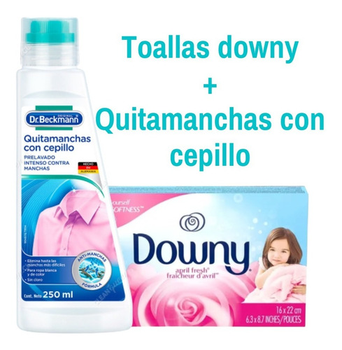 Toallas Downy + Quitamanchas Con Cepillo - Pack