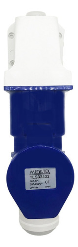 Tomada Industrial Com Plug 32a 2p + Terra 220v Cor Azul