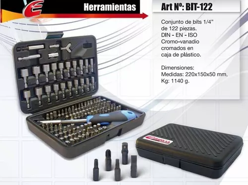 Kit Destornillador 122 Puntas Especiales Extrapol