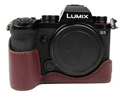 Estuche De Cuero Genuino Compatible Con Panasonic Lumix Dc-s