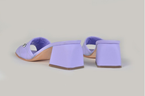 Zuecos Mules Taco Bajo De Mujer De Cuero Kroll - Ferraro