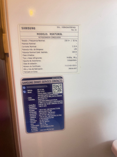 Refrigerador Side By Side Samnsung Rsh7unsl (Usado)