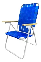 Comprar Reposera silla caño Descansar 20002 5 posiciones cintas plasticas color azul