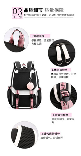 Mochila Escolar De Ocio Multifuncional Con Interfaz Usb Impr