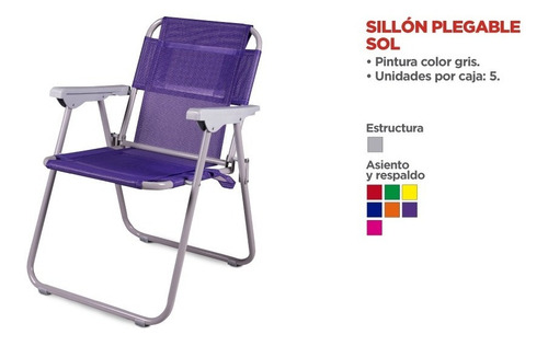 Sillon Plegable Con Lona Microperforada