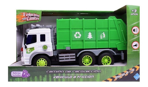 Camion Recolector De Basura Reciclable Friccion Luces Sonido