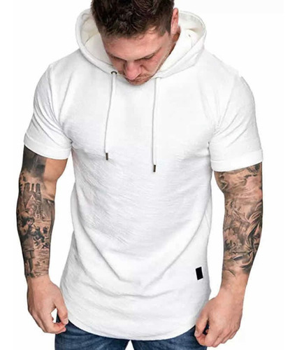 Playera Hombre Slim Fit Casual Moda Hoddie Manga Corta Gyk