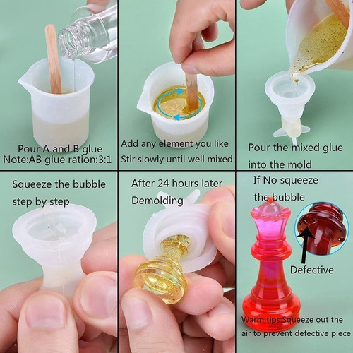 . Para Ajedrez De Resina Y Silicona, Molde De Resina,