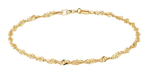 Imagen 3 de 6 de Pulsera Hombre Mujer Oro 18k Singapur Pulseras Selladas 22cm