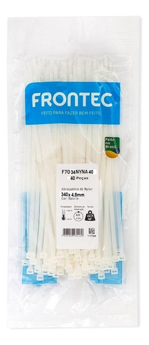 Abraçadeira Nylon 4,8 X 340mm Branca Frontec 40un