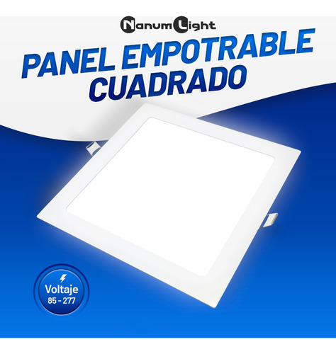 Lampara Led Panel Cuadrado Para Empotrar 12w (85-277v) 6500k