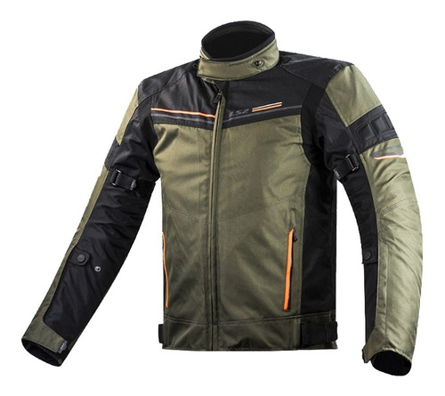 Chaqueta Moto Ls2 Hombre Shadow Negro Verde Naranja