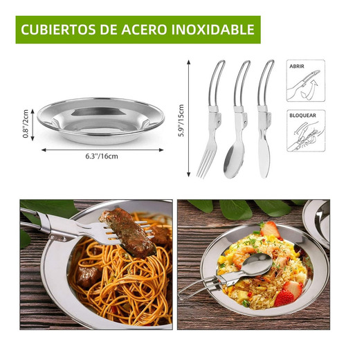 Juego De Cocina Camping Antiadherente Y Ligero