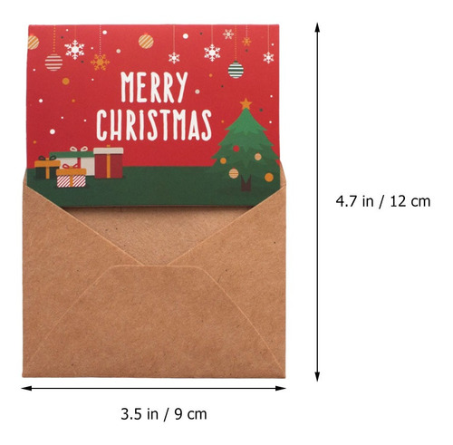 Imagem 4 de 8 de 12 Pcs Cartões Retrô Natal Impresso Feliz Christma