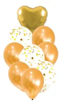Comprar Set 9 Globos Decoración Corazón Confeti Metalizado Látex