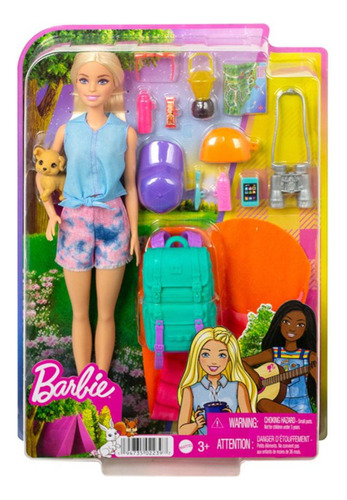 Muñeca Barbie Malibu Dia De Campamento Hdf73