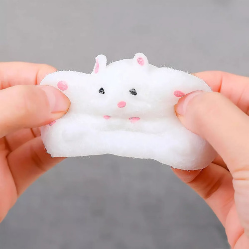 Squishy Ratoncito Con Queso + 4 Huellitas Pequeñas .