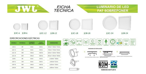 Plafon Led 6w Redondo Sobreponer Luz Calida 6 Pzs Jwj