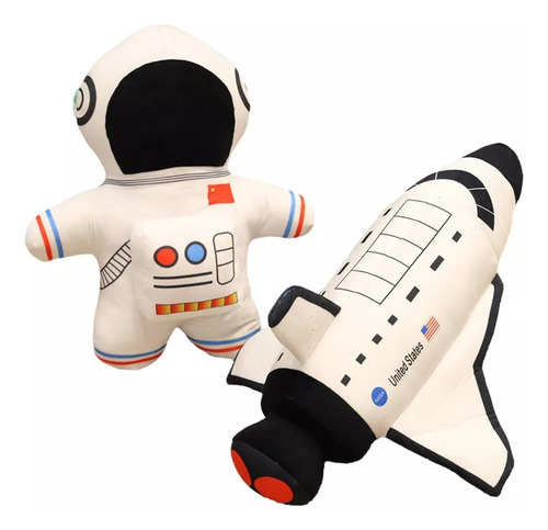 Pack De 2 Juguetes De Peluche Con Forma De Cohete Astronauta