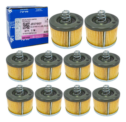 10 Filtros Aceite Pulsar Ns 160 / Ns As 150 Bajaj Original
