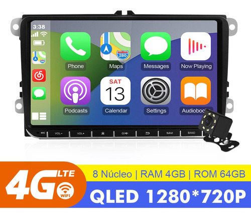 Estéreo 4+64g 9 In Para Vw Vento Bora Golf Jetta Mk6 Amarok