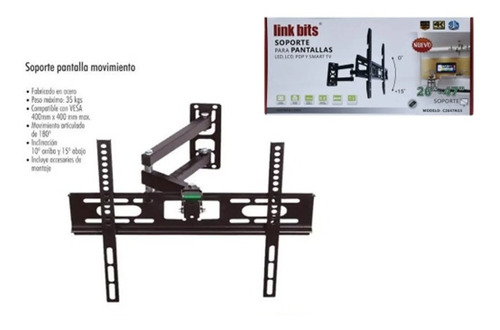 Soporte Para Tv Inclinable Lcd 26 A 47 Pulgadas 25 Movil Color Negro