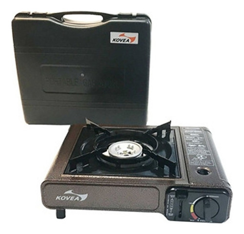 Anafe Portatil Cocina Gas Butano + Maletín Calidad Potente Color Marrón