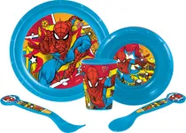Comprar Set 5 Piezas Bazar Spiderman Plato Bowl Vaso Cubiertos