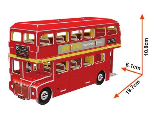 Bus Double Decker Londres Puzzle 3d 57 Piezas